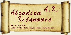 Afrodita Kijanović vizit kartica